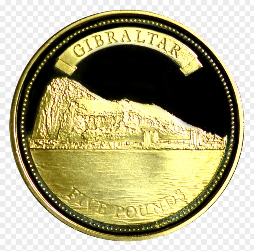 Metal Coin Rock Of Gibraltar Gold Pound Mint PNG