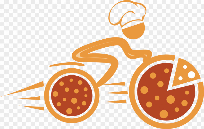 Orange Pizza Bike Homemade Pizzas Logo Delivery PNG