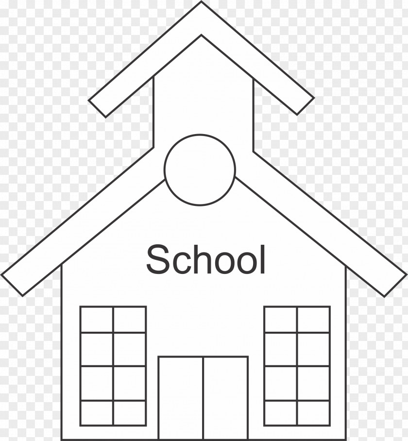School Outline Black And White Coloring Book Clip Art PNG