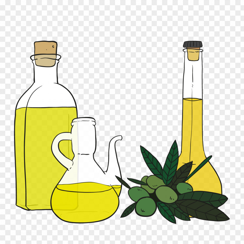Vector Olive Oil Soybean Bottle PNG