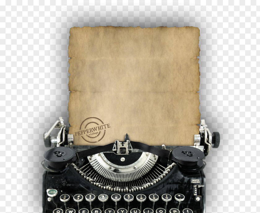 Antique PEPPERWHITE Vintage Paper Old Typewriters PNG