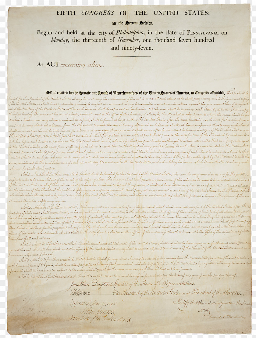 United States Alien And Sedition Acts Act Of 1918 PNG