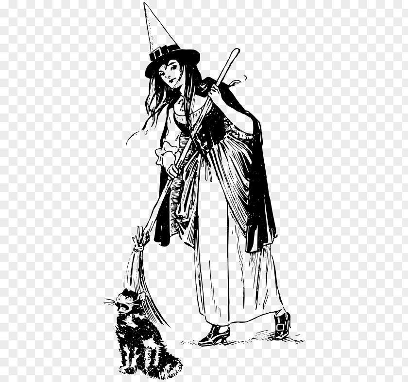 Witch Broom Cat Witchcraft Hat Clip Art PNG