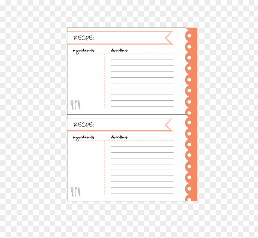 Recipe Card Paper Line Angle Brand PNG