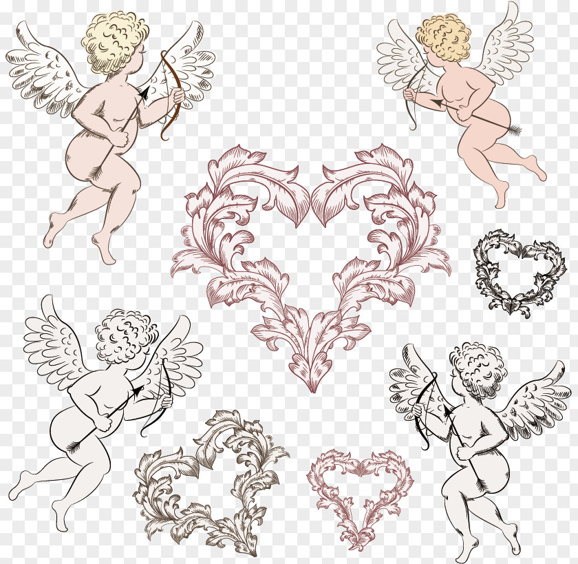 Cupid Material Heart Illustration PNG