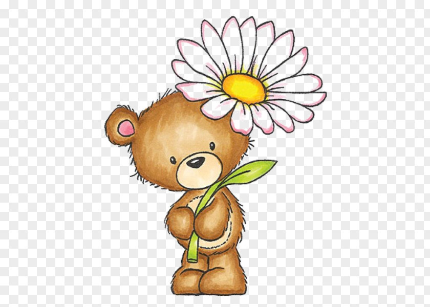 Teddy Bear Drawing Flower PNG bear , Cute little hand drawing clipart PNG