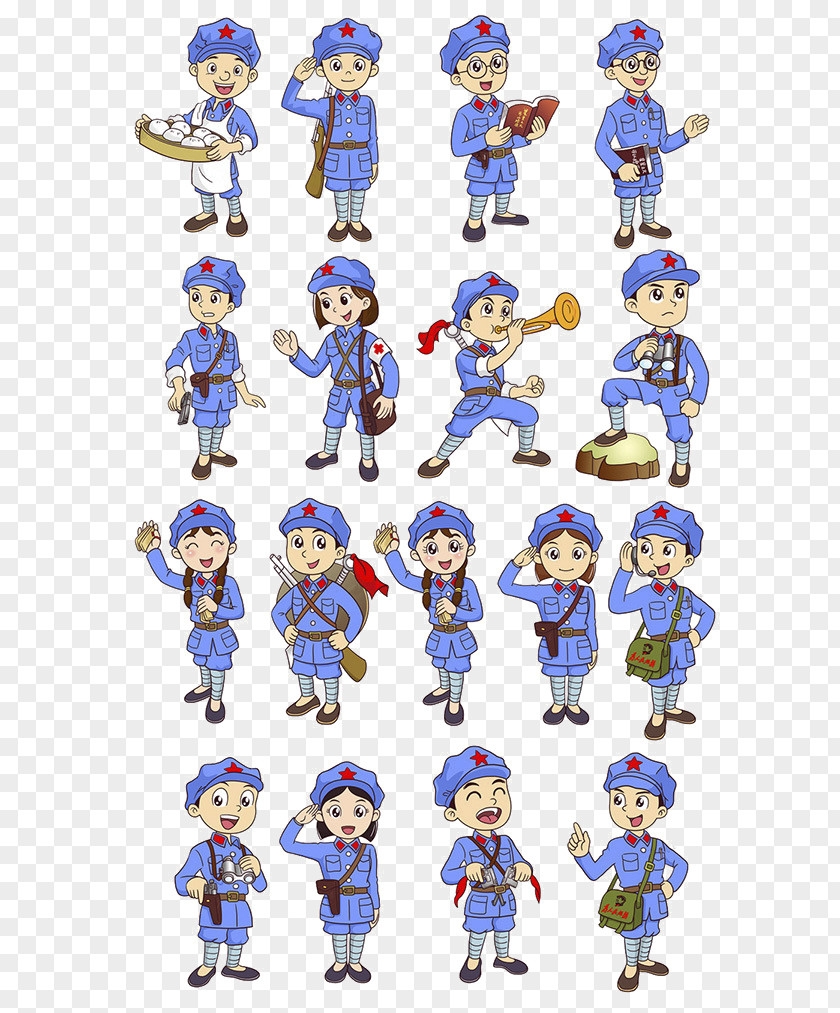 Cartoon Soldier Animation Q-version PNG
