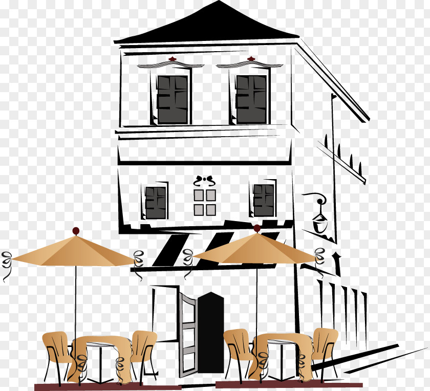 City Cafe Coffee Restaurant Illustration PNG