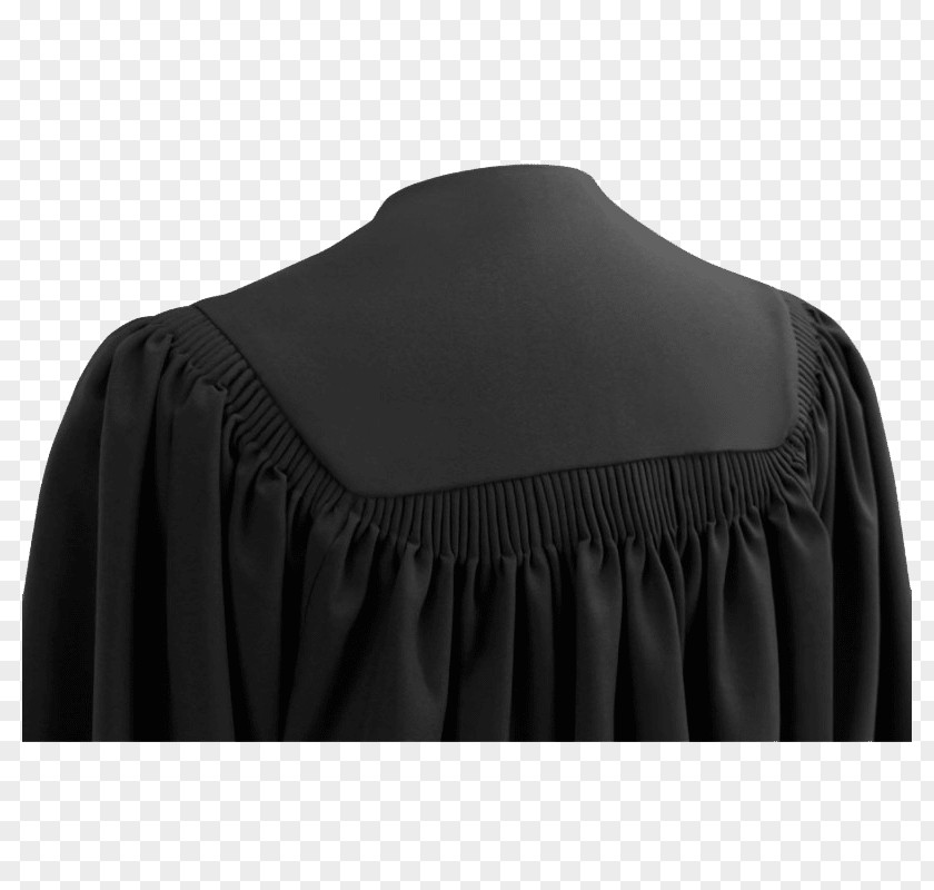 Graduation Gown Shoulder Sleeve Neck Outerwear Black M PNG