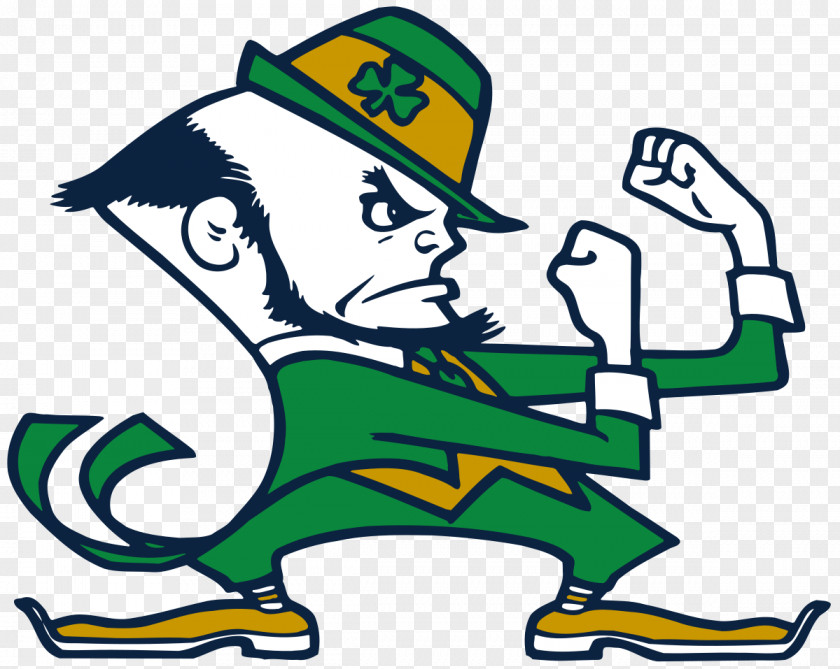 Irish University Of Notre Dame Fighting Football Leprechaun Mascot Logo PNG