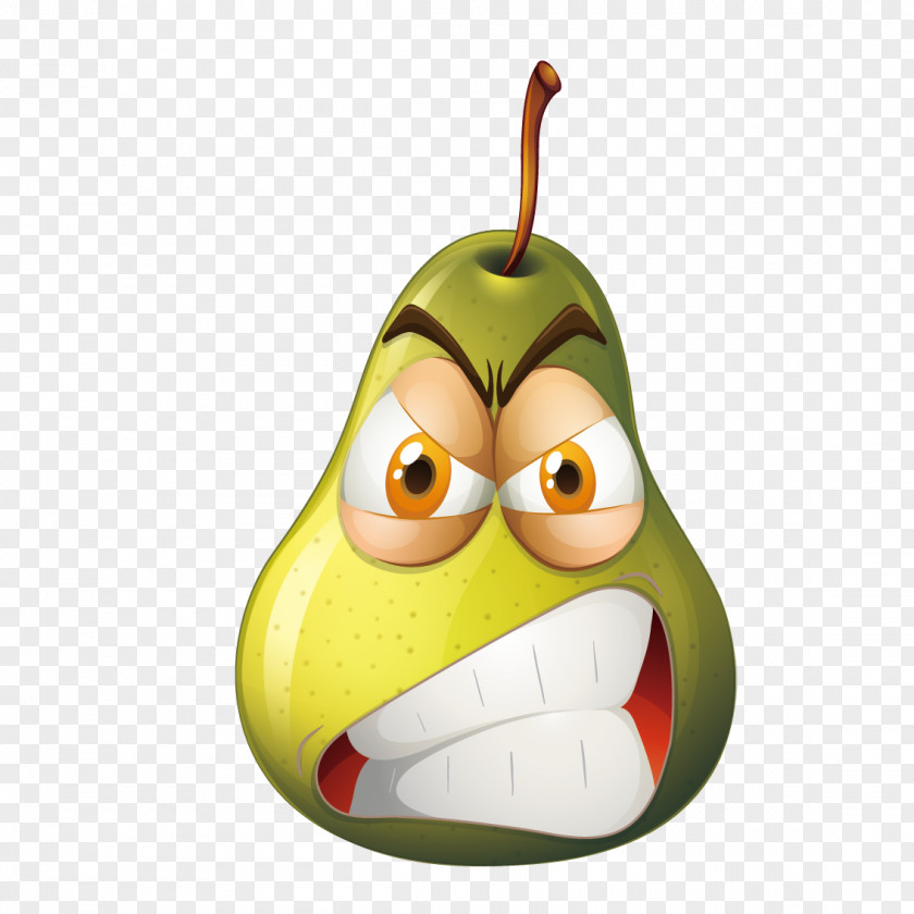 Vector Angry Cartoon Pears Pear Illustration PNG
