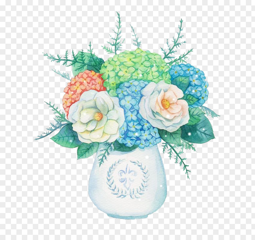 Watercolor Flowers Vase Flower Floral Design PNG