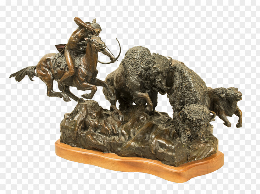 Buffalo Bronze Sculpture Auction American Frontier Sales PNG
