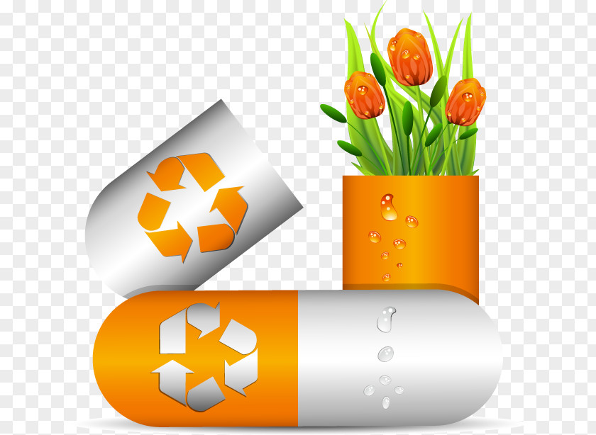 Decorative Recyclable Yellow Capsule Pills Medicine Download PNG