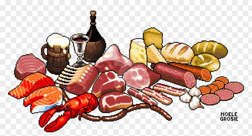 Delicacy Feast Dishes Introduced Pixel Art Digital PNG