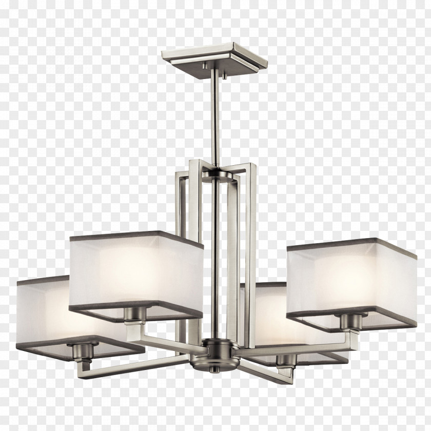 Light Lighting Brushed Metal Chandelier Nickel PNG