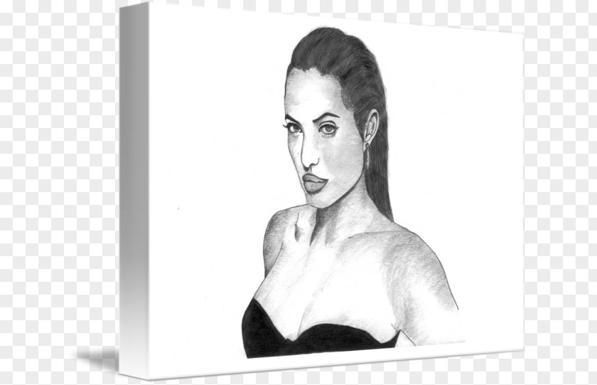 Angelina Jolie Imagekind Art Portrait Sketch PNG