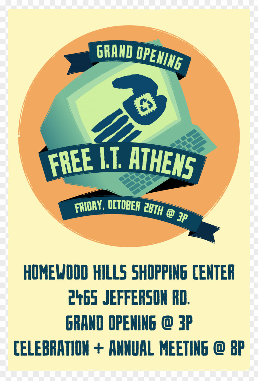 Grand Opening Free I.T. Athens Homewood Village Shopping Center Label Logo PNG