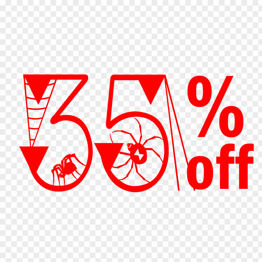 Halloween Sale 35% Off Discount Tag. PNG