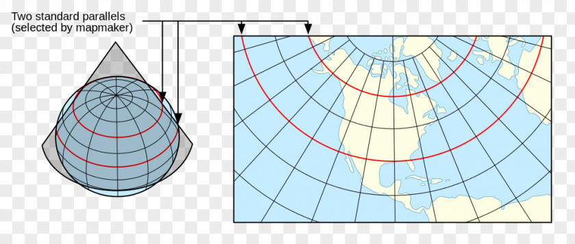 Map Lambert Conformal Conic Projection Cone Kegelprojectie PNG