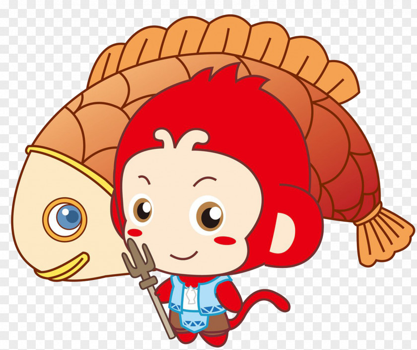 Carp Little Monkey Cartoon Child Animation Cuteness PNG