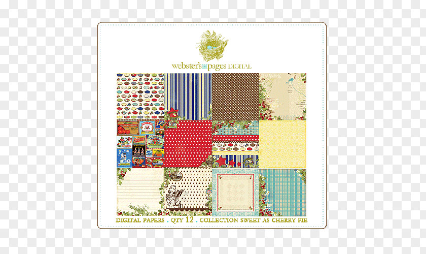 Fresh Cherries Patchwork Pattern Square Product Meter PNG