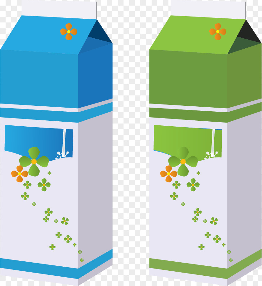 Milk Juice Box Packaging And Labeling PNG