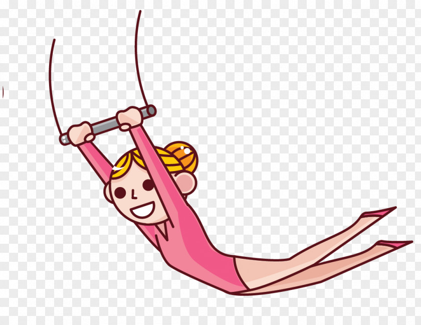 Woman With Jewelry Trapeze Acrobatics Circus Clip Art Drawing PNG