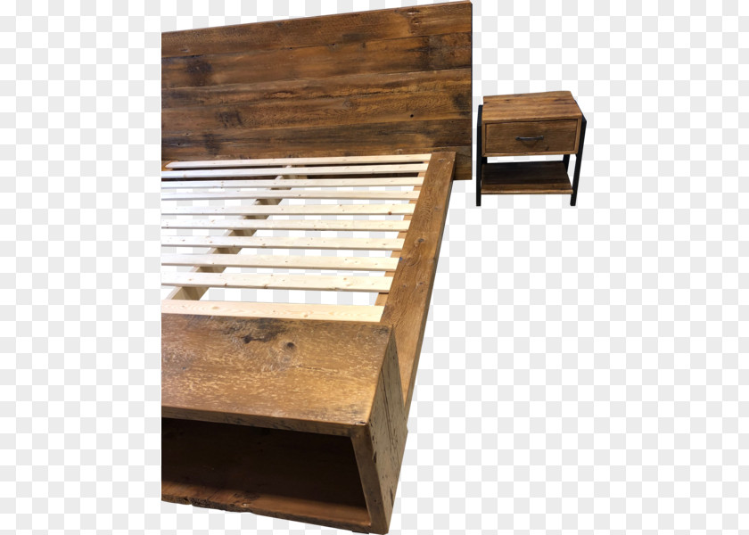 Wooden Platform Table Bed Frame Reclaimed Lumber PNG