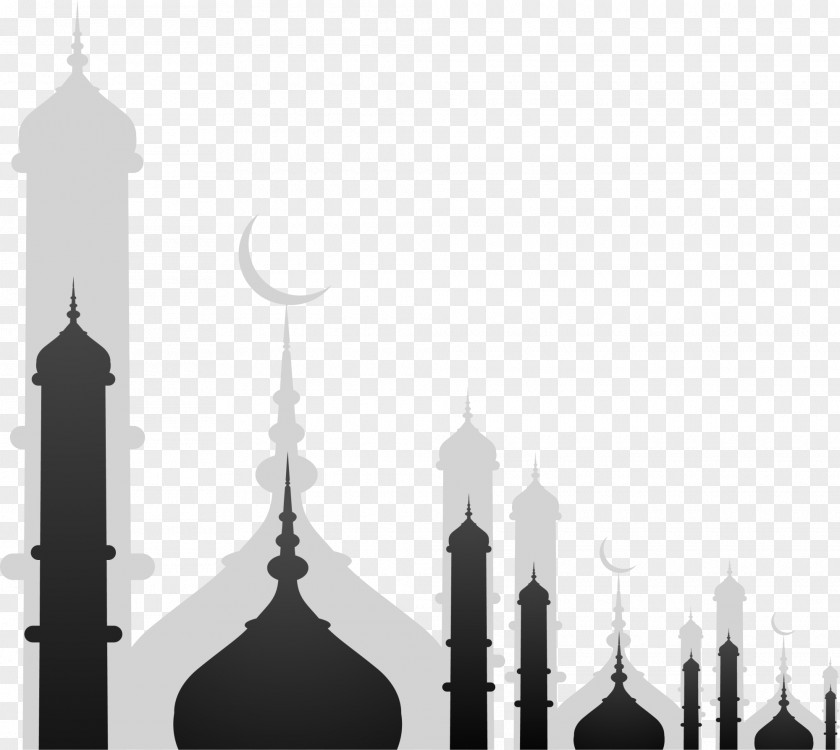Black Building Of Eid Al Fitr Mosque Stock Illustration Royalty-free PNG