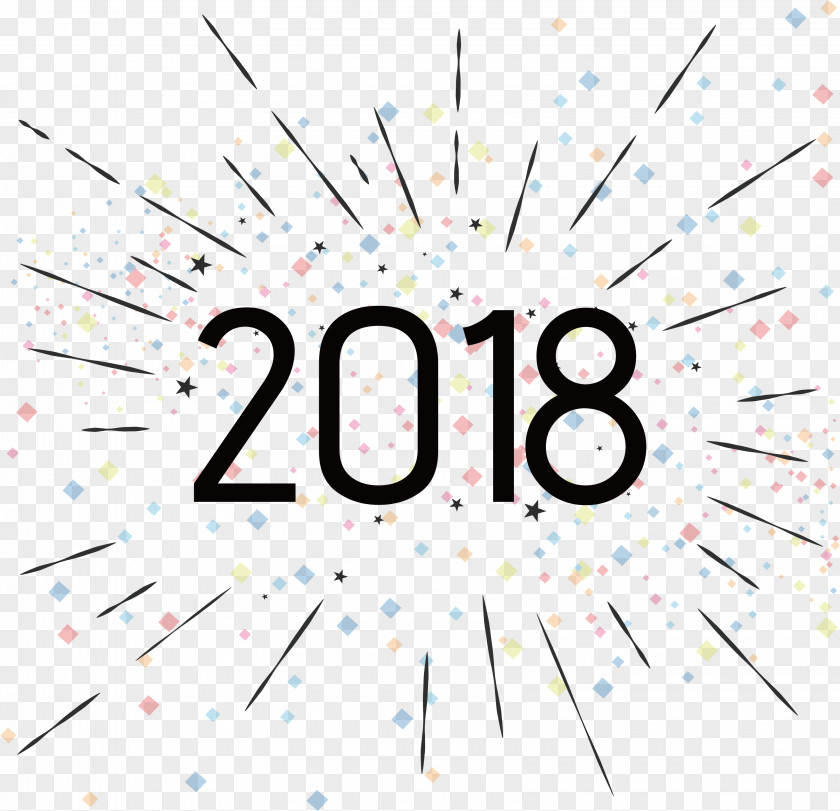 Ray Pattern 2018 New Year's Day Wish Happiness PNG