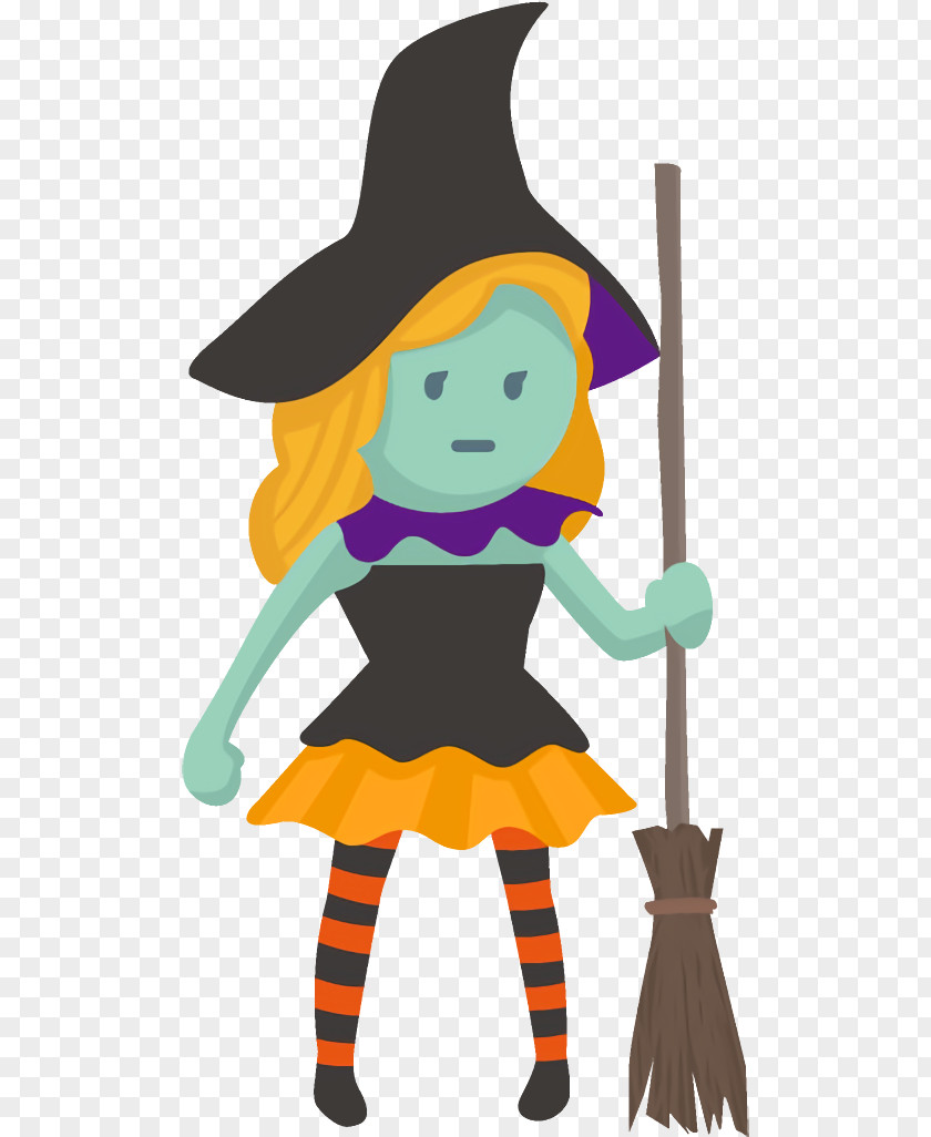 Style Costume Witch Halloween PNG