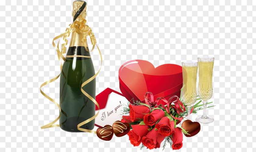 Champagne Bottle Glass PNG