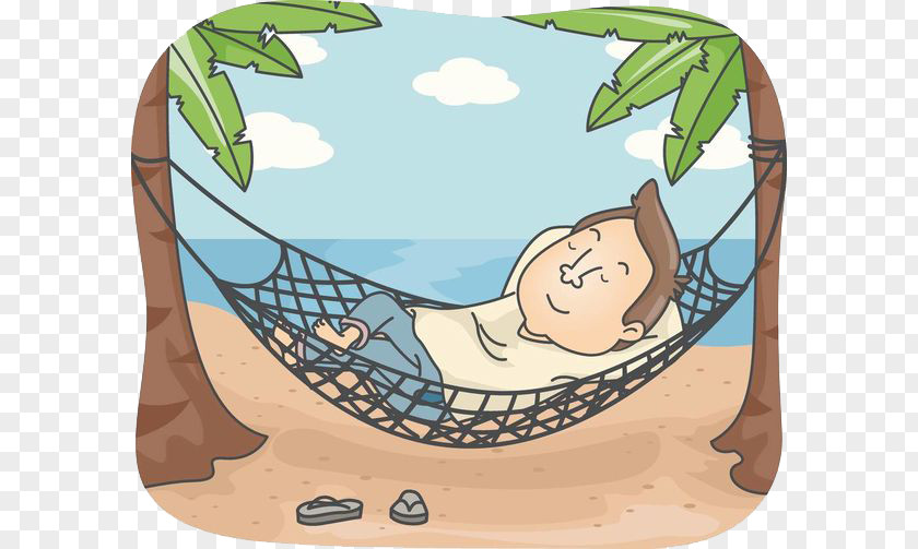 Resting Man Beach Relaxation Hammock Clip Art PNG