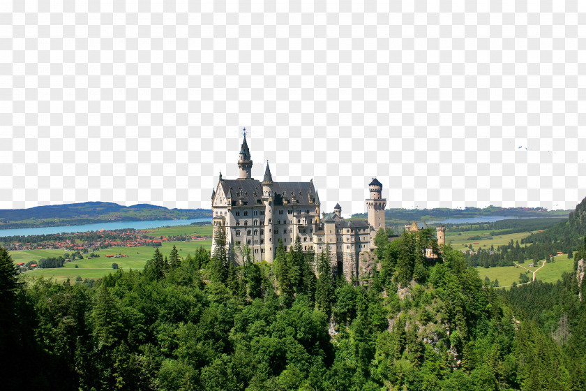 Beautiful Castle City Neuschwanstein Moyland Palace Wallpaper PNG