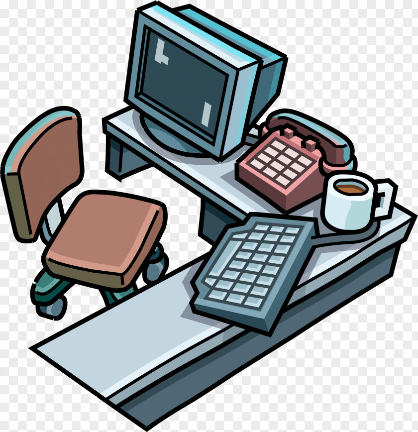 Computer Desk Club Penguin Laptop PNG