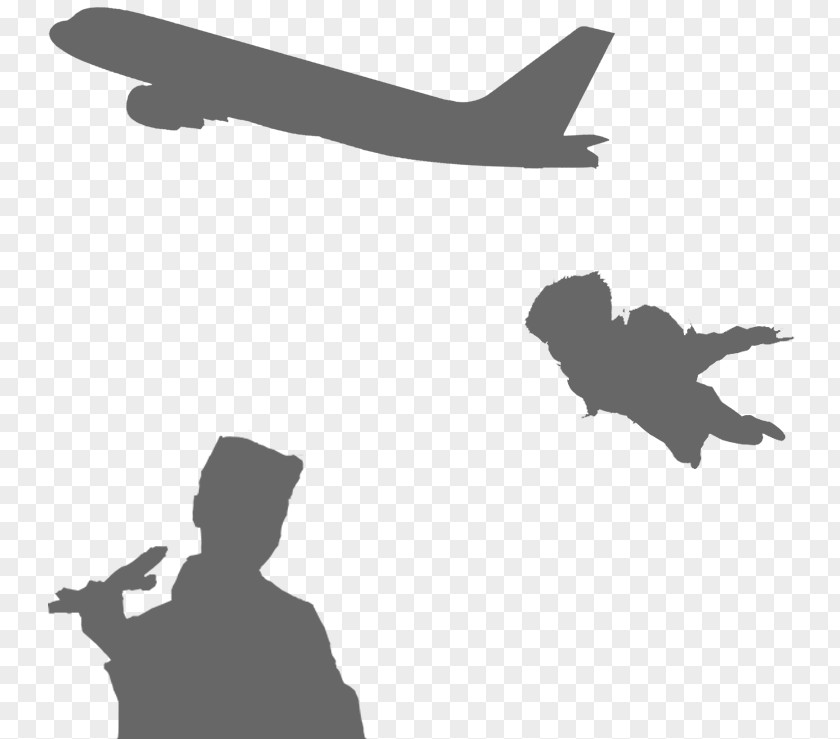 Airplane Line Silhouette Finger Angle PNG