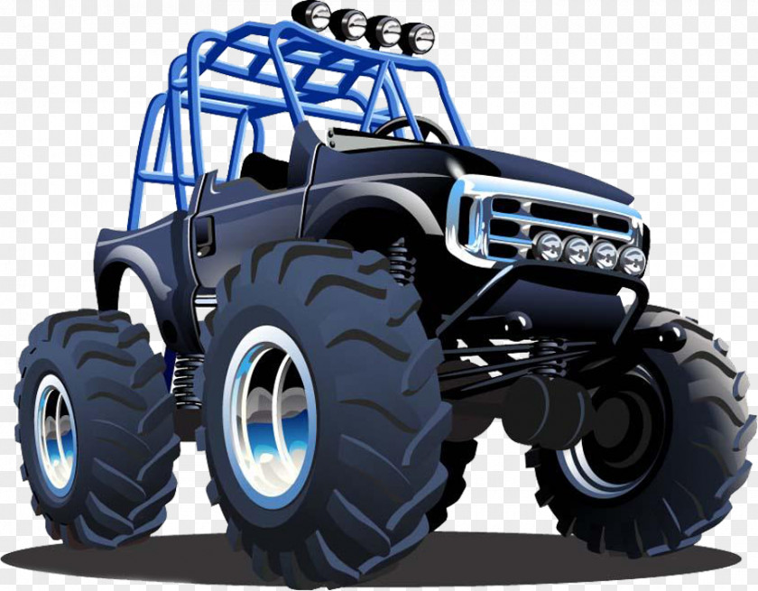 Blue Desert SUV Car Monster Truck Royalty-free Illustration PNG