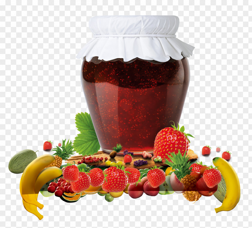 Fresh Strawberry Sauce Varenye Jar Fruit Preserves Berry PNG