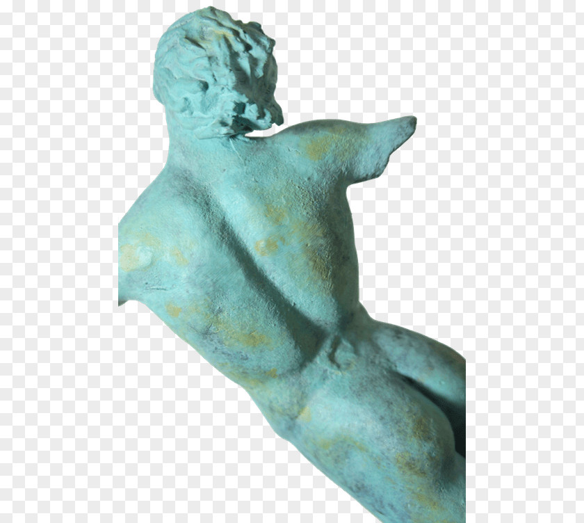 Satyr Bronze Sculpture Classical Turquoise PNG