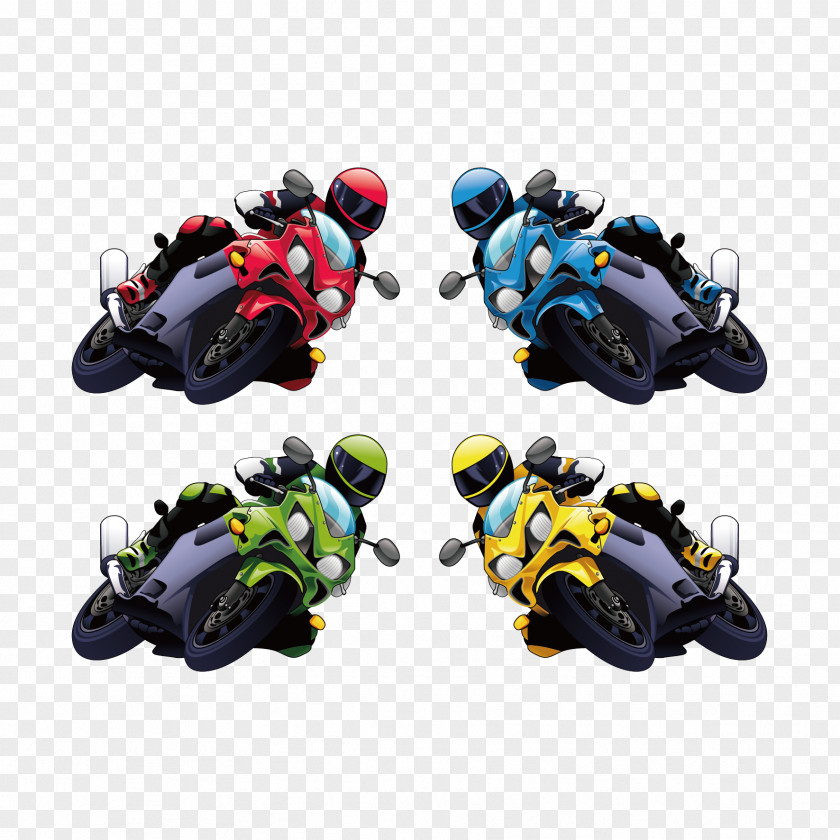 Vector Color Motorcycle Car Racing Clip Art PNG
