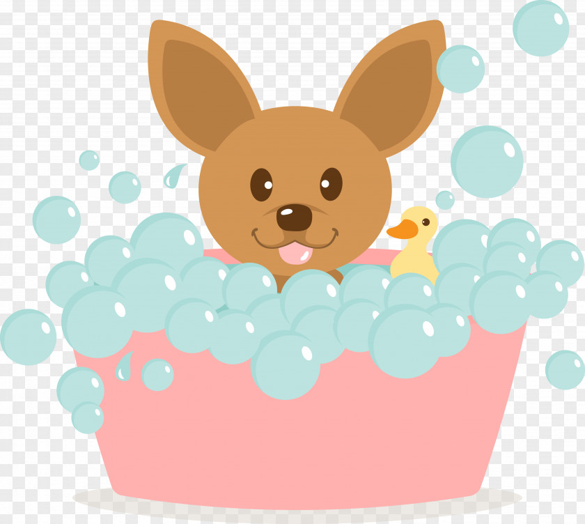 Vector Dog Bath Puppy Bathing Bathroom PNG