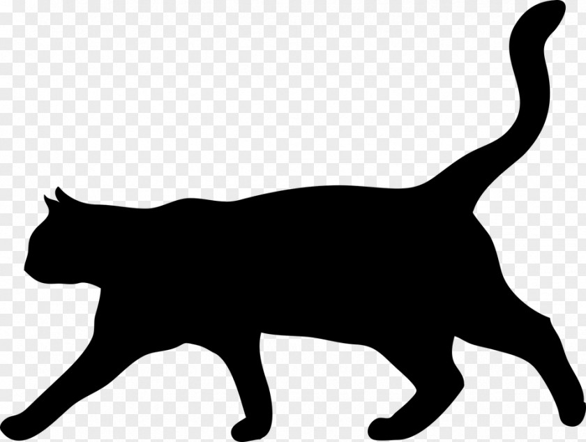 Cat Kitten Silhouette Drawing Clip Art PNG