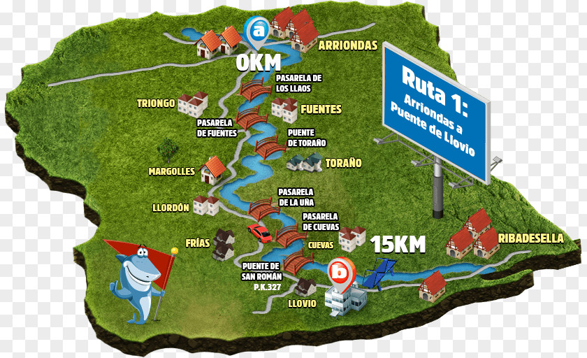 Map Sella River Arriondas Descens Internacional Del Plan PNG