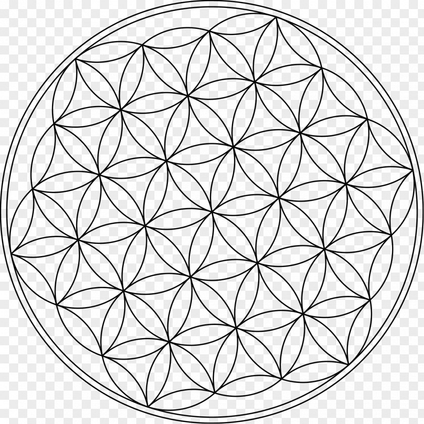 Symbol Overlapping Circles Grid Sacred Geometry Clip Art PNG