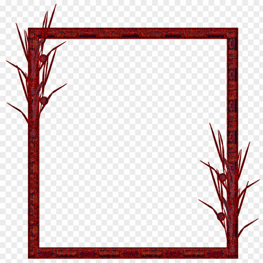 Twig Rectangle Red Background Frame PNG