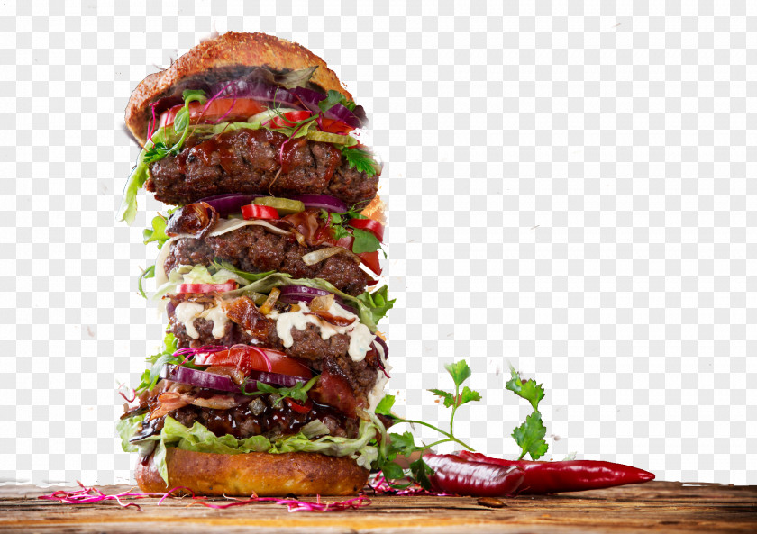 Stacker Burger FIG. Hamburger Cheeseburger Buffalo Fast Food French Fries PNG