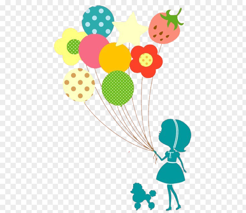 Color Balloon Birthday Greeting Card Cartoon Illustration PNG