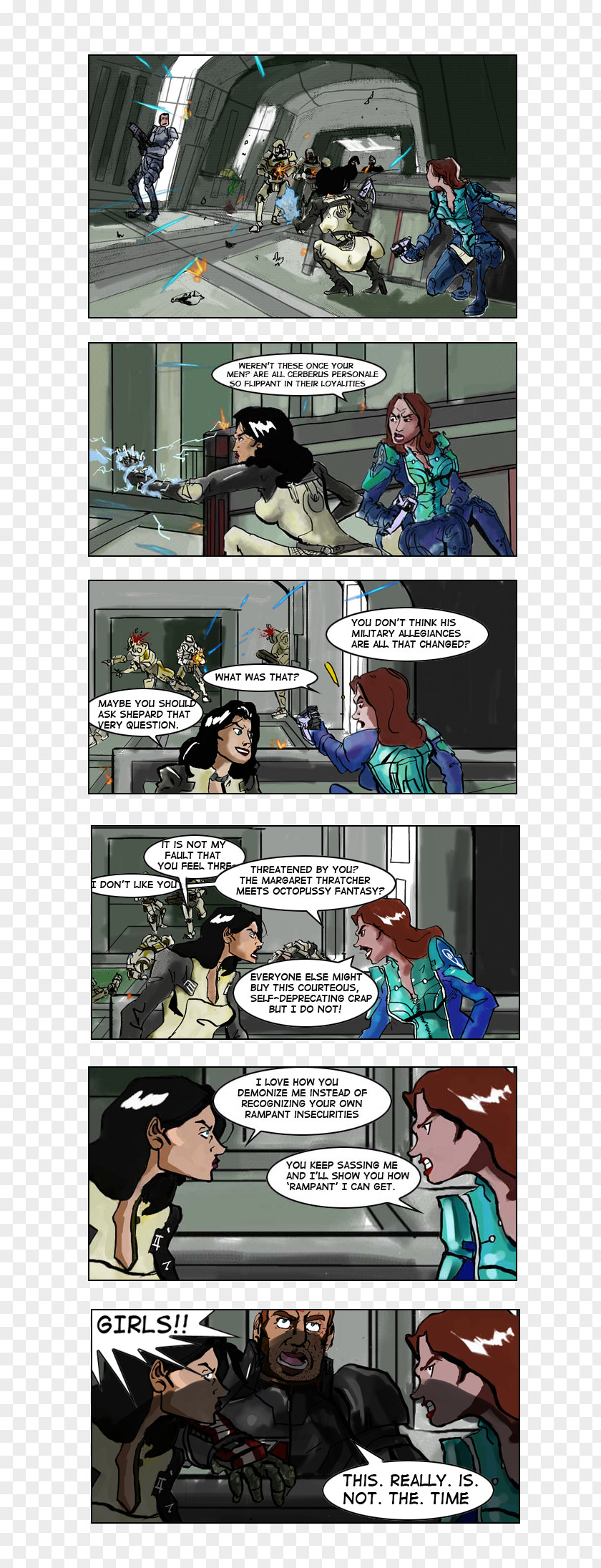 Comics Effect Mass 3 2 Miranda Lawson Commander Shepard Tali'Zorah PNG