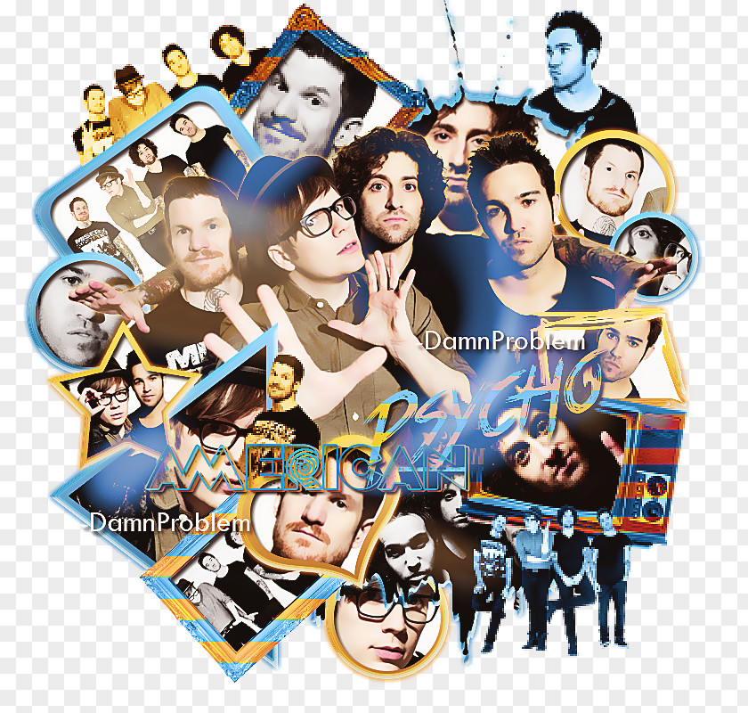 AMERICAN PSYCHO Rock Band Poster Collage Graphic Design Fall Out Boy PNG